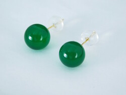 18K gold jade earrings