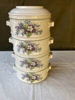 Violet antique porcelain food barrel.
