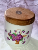 Retró ibolyás porcelán fűszer tartó doboz.