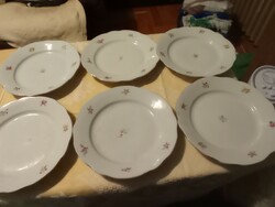 6 db antik Zsolnay lapos tányér kopottas olcsón egyben