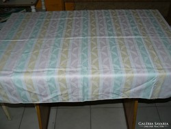 Pastel striped filigree damask tablecloth