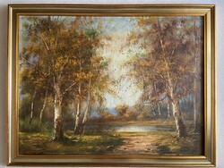 János Tóth's painting depicting an autumn landscape