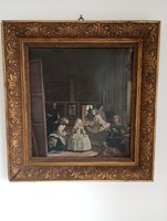 Print with a life scene in an antique frame