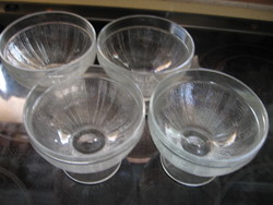 Crystal cocktail, champagne, ice cream, ice cream marked glasses set of 4