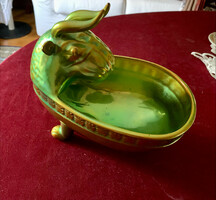 Zsolnay eozin bull's head bowl