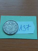 Austria 10 heller 1895 nickel 137