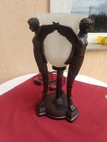 Nagyméretű empire három szárnyas női alakos asztali lámpa,, 44 cm,, 4,5 kg..