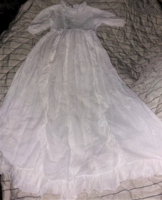 Baby clothes antique v. Old doll/ christening dress/ batiste