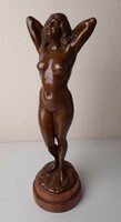 Gyula Maugsch: nude bronze statue on a marble base