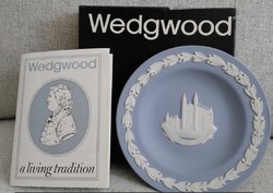 Jelzett "Wedgwood kék" asztalközép tál tálka tányér -„King's College Cambridge”- Wedgwood of Etruria
