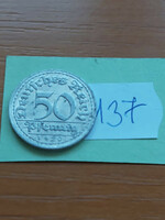 Germany Weimar Republic 50 pfennig 1920 / d, alu. 137
