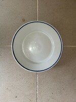 1 Zsolnay-marked porcelain large flat plate with a cobalt blue stripe