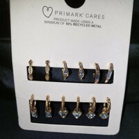 6 pairs of bijou earrings with stones in one