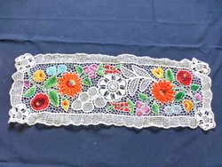 Kalocsa tablecloth, embroidered lace tablecloth