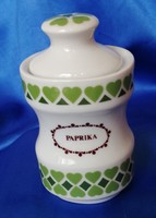 Alföldi porcelain spice holder, green hearts, paprika
