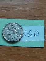 Usa 5 cents 1996 / p, thomas jefferson, copper-nickel 100