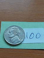 Usa 5 cents 1995 / p, thomas jefferson, copper-nickel 100