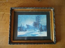 Atmospheric Winter Landscape, Mixed Technique, Framed, negotiable