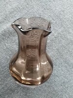 Füstüveg szín - mini üveg váza / 9 cm