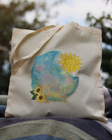 Sunbeam - sky painted canvas bag