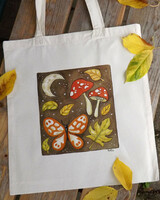 In autumn mood - painted canvas bag