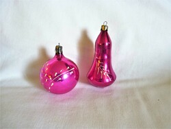 Old glass Christmas tree decorations - bell + sphere!