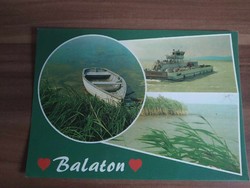 Balaton, mozaik képeslap,hajó, 1991