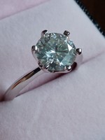 Moissanit gyémánt  3 ct 925 ezüst gyűrű 56