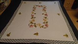 Beautiful old ecru table cloth tablecloth handmade