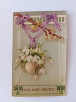 Old Easter postcard 1912 postcard snow flower