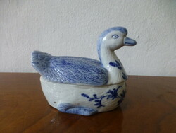 Gyönyörű antik kínai porcelán vadkacsa alakú ékszertartó