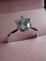 Moissanit gyémánt  2 ct 925 ezüst gyűrű 54