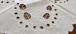 Embroidered (madeira) white tablecloth for sale