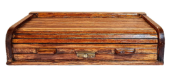 MA MINDENT ELADOK! :)  Vintage/Antik - elegáns asztali fa rolós irat / levéltartó szekrényke
