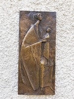 Erwin Huber bronze plaque commemorating the papal visit to Austria in 1988