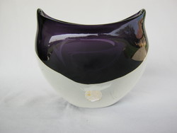 Retro ... Bohemia glass lila vastag üveg váza súlyos darab 1,6 kg