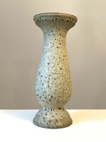 Retro green colored (50 cm) ceramic floor vase with exciting glaze