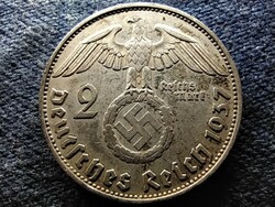 Germany swastika .625 Silver 2 imperial marks 1937 this rarer (id77057)