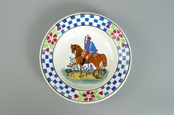 Wilhelmsburg keménycserép lovas Huszár tányér