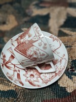 Antique English edge&malkin co 1870-1902 coffee cup+saucer, antique transferware