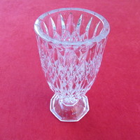 Polished lead crystal vase (17 cm, 750 gr., Crystal vase)