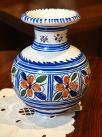 Blue floral belly vase