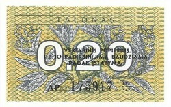 0,20 talon talonas 1991 Litvánia UNC