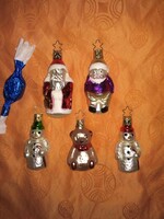 Karácsonyfadísz - Inge-Glas (mikulás, kisfiú, hóember mackó, hóember)