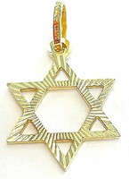 Yellow gold engraved star of david