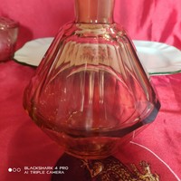 Colored polished glass decanter