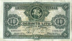10 Litu 1927 Lithuania rare