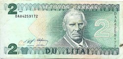 2 litai 1993 Litvánia