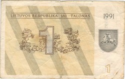 1 Talon talonas 1991 Lithuania No text under 1