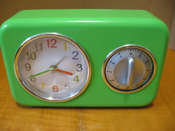 Nosztalgia konyhai neon zöld óra